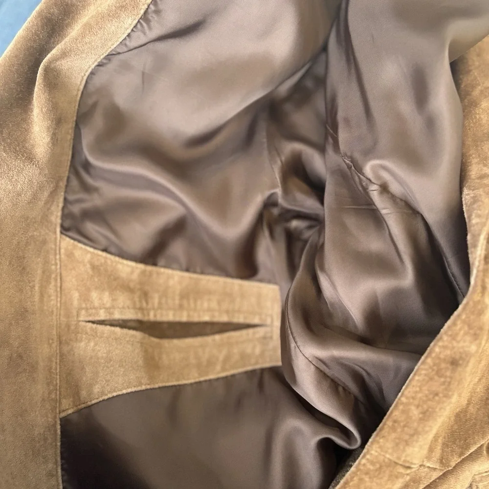 Orvis Mens Blazer Cut Suede‎ Jacket 48L Brown Outdoor Old Money Preppy Heritage